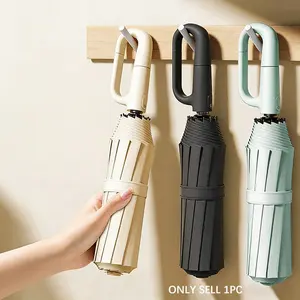 Full Automatic Ring Hook Umbrella, Large Thick Reinforced Hanging Foldable Rain and Sunny Dual Use Windproof Fishing Umbrella