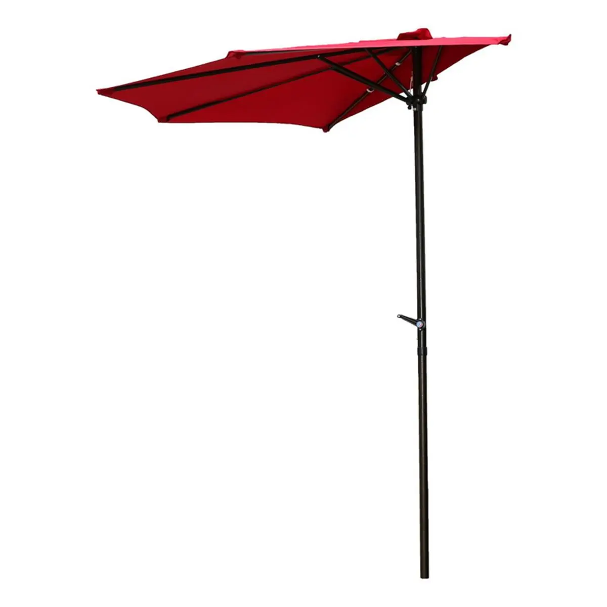 212 MAIN 9 ft. Half-Round Outdoor Wall Hugger Umbrella - Ruby Red, Hand Crank, Easy Deployment, Aluminum Pole, Waterproof, UV Prevention, 9 lbs, Refreshing Shade, Outdoor Umbrellas