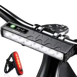 VASTFIRE 12000LM Bike Light 10000mAh Rechargeable Bicycle Headlight with Digital Display Power Bank IP65 Waterproof 8 LED 4 Modes for Mountain Bike Night Riding