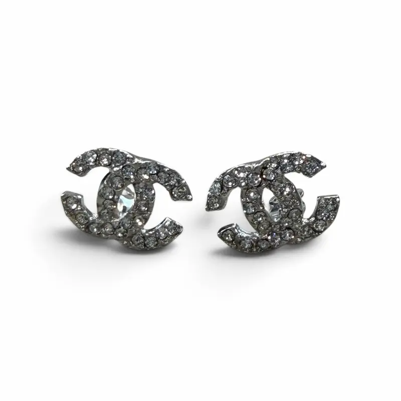 Pre-owned Chanel CC Rhinestone Earrings