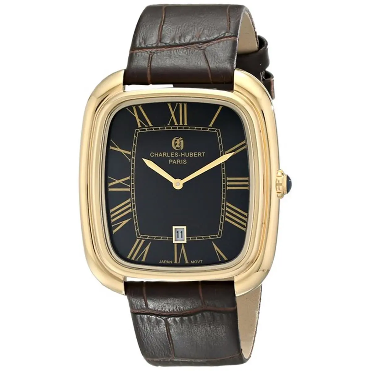 212 MAIN Men's Casual Water Resistant Watch - Stainless Steel, Quartz Movement, Rectangular Case, Date Function, Fashion Accessory
