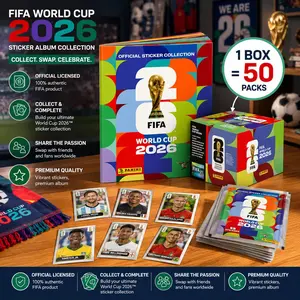 2026 Soccer Sticker Collection Set with Album – 25/50/100 Sticker Packs for Collectors