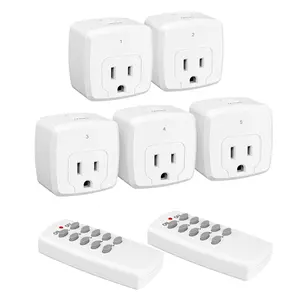 HBN Remote Control Outlet with 100FT RF Signal, Wireless On Off Switch Plug for Household Appliances, Battery Included, 15A/1875W  Wall Socket Extender