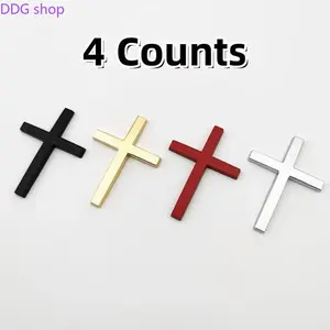4PCS Christian Cross Car Sticker Set, 2026 Trendy Waterproof Vinyl Decals, Durable Auto Exterior Decor, Faith Religious Car Accessories, Universal Stickers for Cars, SUVs, Trucks & Motorcycles