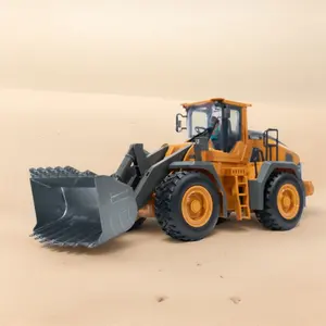 Kids' 2.4GHz Metal RC Loader Toy Truck - Bulldozer with Alloy Parts, Hydraulic Bucket Simulation, Sound Function, Front Reversing, Includes Cells, Metal RC Minie Scavenger, Learning Construction Tractor Model Collection