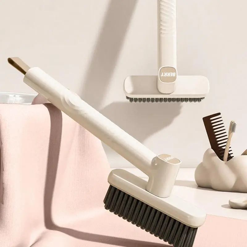 2 in 1 Adjustable Grout Cleaning Brush, Detachable Stiff Hard Bristle Crevice Scrub Brush, Multi-angle Handheld Deep Cleaner for Bathroom Tile, Window Tracks, Sink Gaps, Bathtub & Household Corner Stain Removal