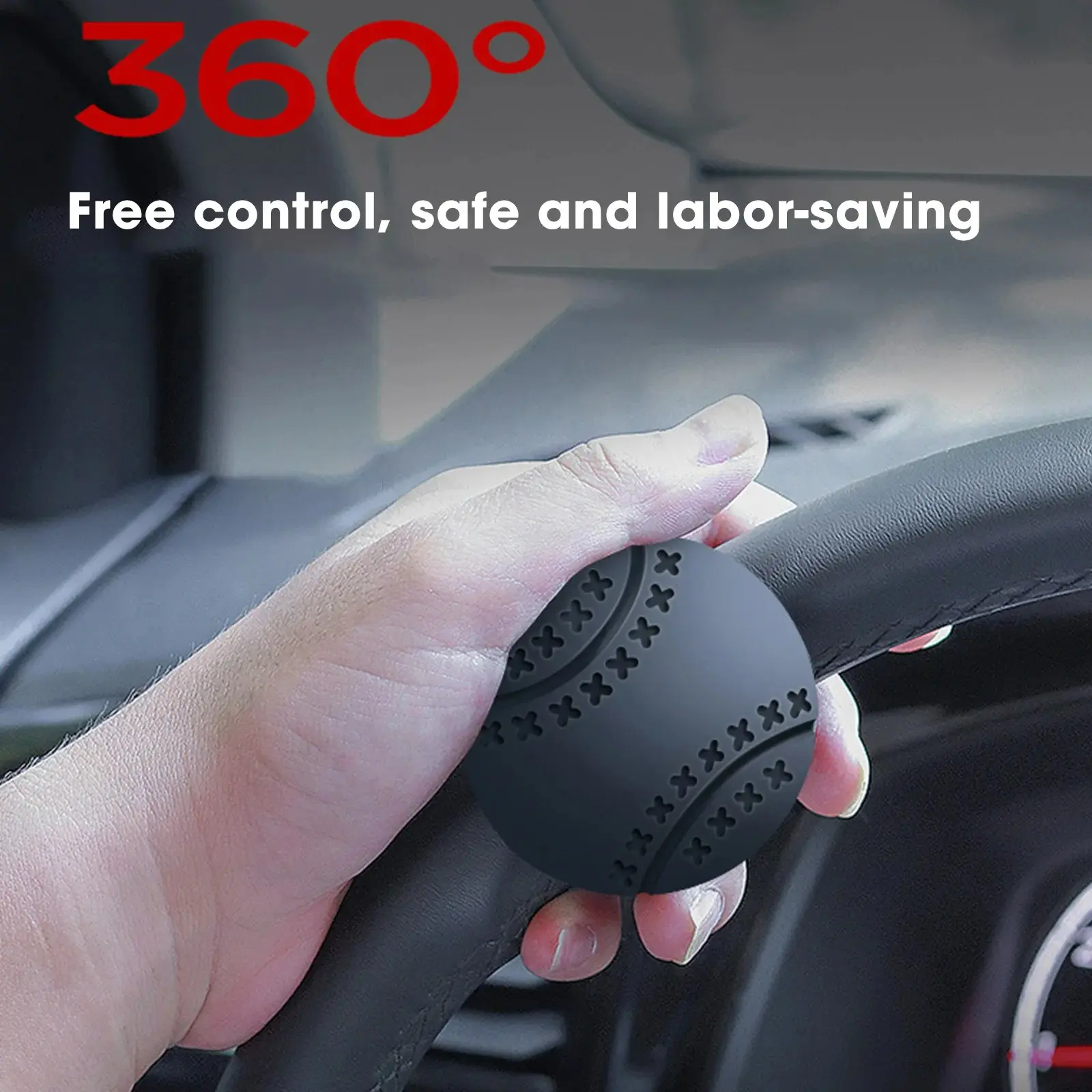 Steering Wheel Knob, 360 Degree Rotation Car Steering Wheel Booster Spinner Knob, Car Must Haves Truck Vehicles Steering Wheel Ball Labor-saving One Hand Steering Booster Car Gadgets Accessories for Trucker, Farmer, Novice Driver
