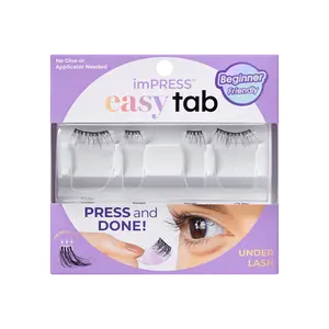 Impress Falsies easy tab Pre-Glued False Eyelashes - Airy Wispy | 1 Pair of Half Lash & 2 Lash Clusters, 3mm-10mm