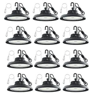 AIKVSXER UFO High Bay Lights 43200lm LED Shop Lights 6000K Daylight,0–10V Dimmable,IP65 Waterproof Rating Commercial Bay Lighting for Warehouse Garage Factory Barn US Plug-12Pack