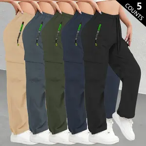 Women’s functional cargo pants with a multi-pocket drawstring design—casual athletic quick-dry outdoor hiking cargo pants for women featuring a drawstring elastic waistband; suitable for jogging and everyday wear.