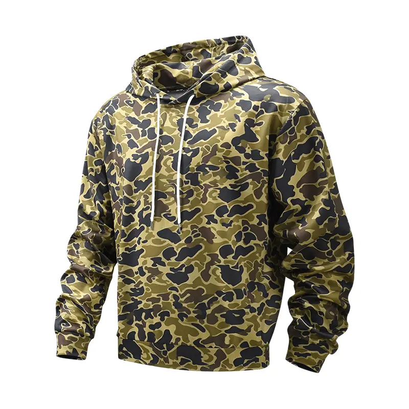 Men’s Camouflage Print Hoodie, Long Sleeve, Drawstring Hood, Pullover Sweatshirt, Casual Streetwear