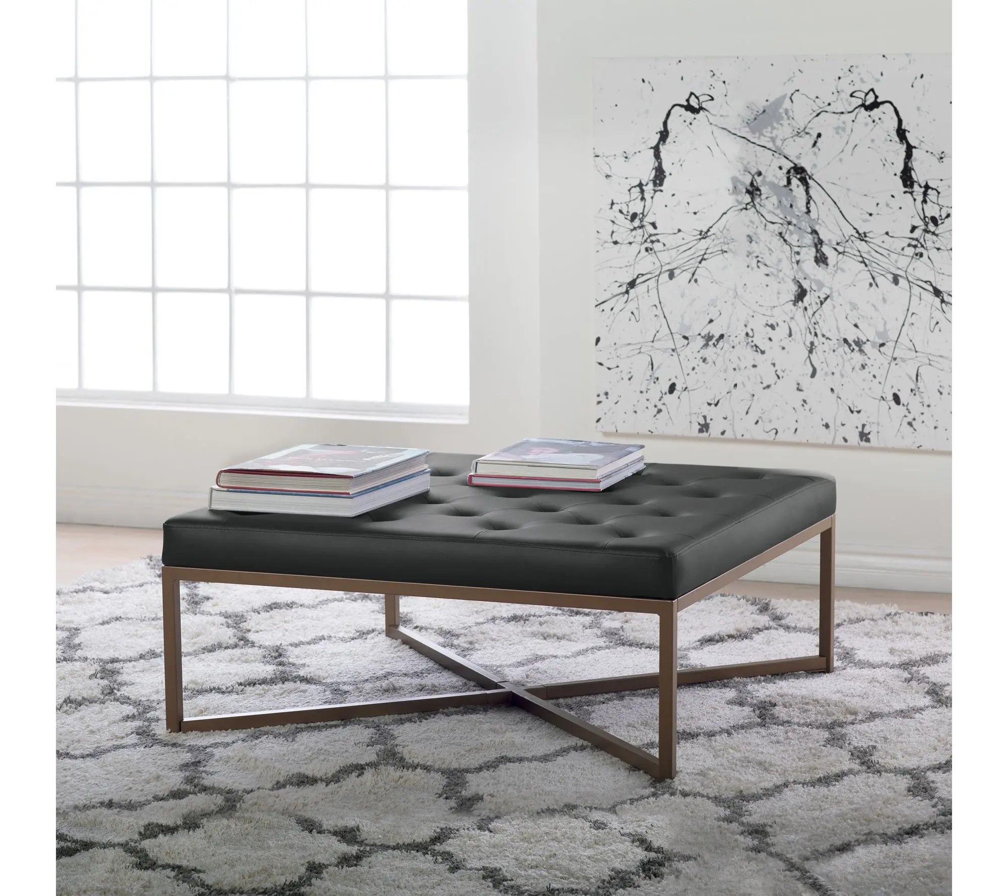 Studio Designs Home Camber Modern Large TuftedSquare Ottoman Studio Designs Home Camber Modern Large TuftedSquare Ottoman