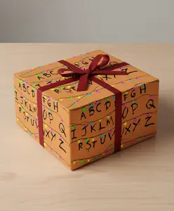 [BIG SALES_STRANGER THINGS 5 GIFT WRAP] Stranger Things Christmas Alphabet Lights Wrapping Paper