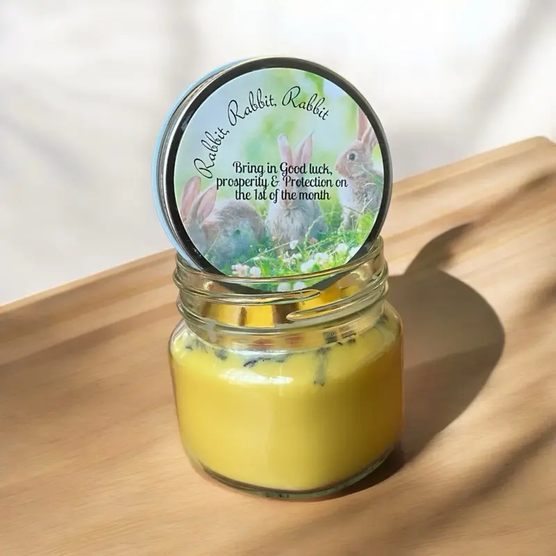 Rabbit Rabbit Rabbit intention Candle
