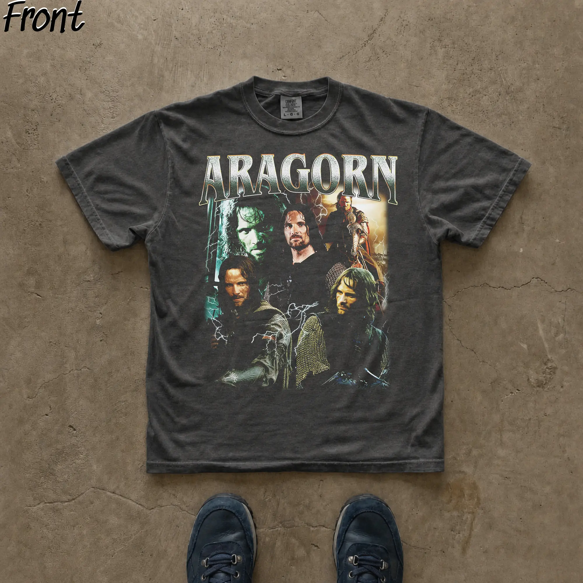 Gildan Men's Lord of the Rings Aragorn Strider Graphic T-Shirt, Shortsleeve Fantasy Movie Character Fan Merch