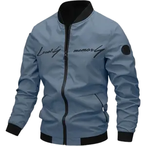 TJL Men's Fall/Winter Letter Embroidery Zipper Jacket, Long-Sleeved Windproof Casual Coat, Baseball Collar Outerwear, Men's Daily Clothing for Autumn and Winter, Regular Fit Coat Type Clothing Menswear Tops jackets business casual tops jort men