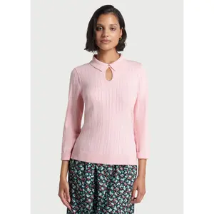 ModCloth Pearly Paradise Keyhole Sweater Long Sleeves Cotton Blend - Pink (XS-4X) ModCloth Pearly Paradise Keyhole Sweater Long Sleeves Cotton Blend - Pink (XS-4X)