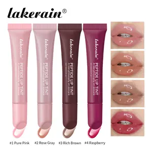 4 Counts Peptide Lip Gloss Set, Hydrating Tinted Lip Balm Moisturizer, Moisturizing & Non-Drying Formula, Plumps Lips & Reduces Fine Lines, Nourishing Lip Care