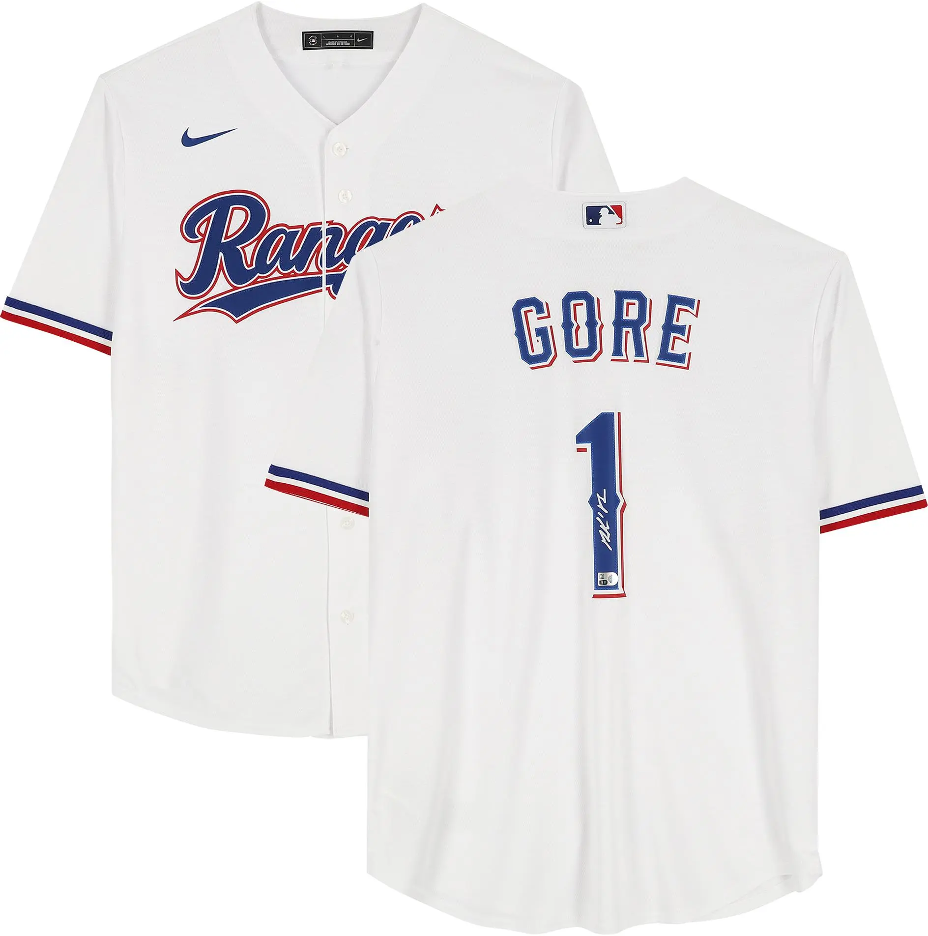 MacKenzie Gore Texas Rangers Autographed White Nike Replica Jersey - Fanatics Authentic Certified