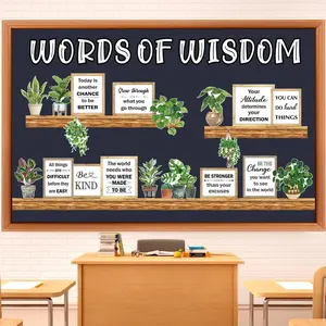 Classroom Bulletin Board Set Classroom Decor Back to School Plant Motivational Classroom Bookshelf Decor Reading Library Bulletin Board Set Inspirational Cutout for Classroom Decoration, Graduation Party