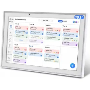 10.1 inch  Digital Calendar & Chore Chart, 1920 * 1080P  Touchscreen Interactive Display, Desk Planner with Meal Scheduler, Achievement Rewards for Family Schedules and Cloud Photo