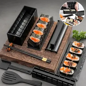Sushi Making Kit,Sushi Maker Set for Beginners Plastic Premium Set Sushi Tool Set Sushi Rice Roll Mold Shapes, Multifunctional Mold with Various Shapes, DIY Sushi Tools for Rice and Vegetable Rolls, Sushi Rolling Kit