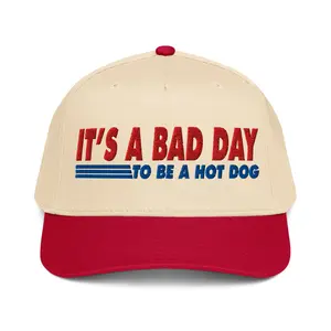 It's a Bad Day to Be a Hot Dog | Casual, Funny, Trendy, and Stylish Two-Tone Baseball Cap, Embroidered, Adjustable Snapback