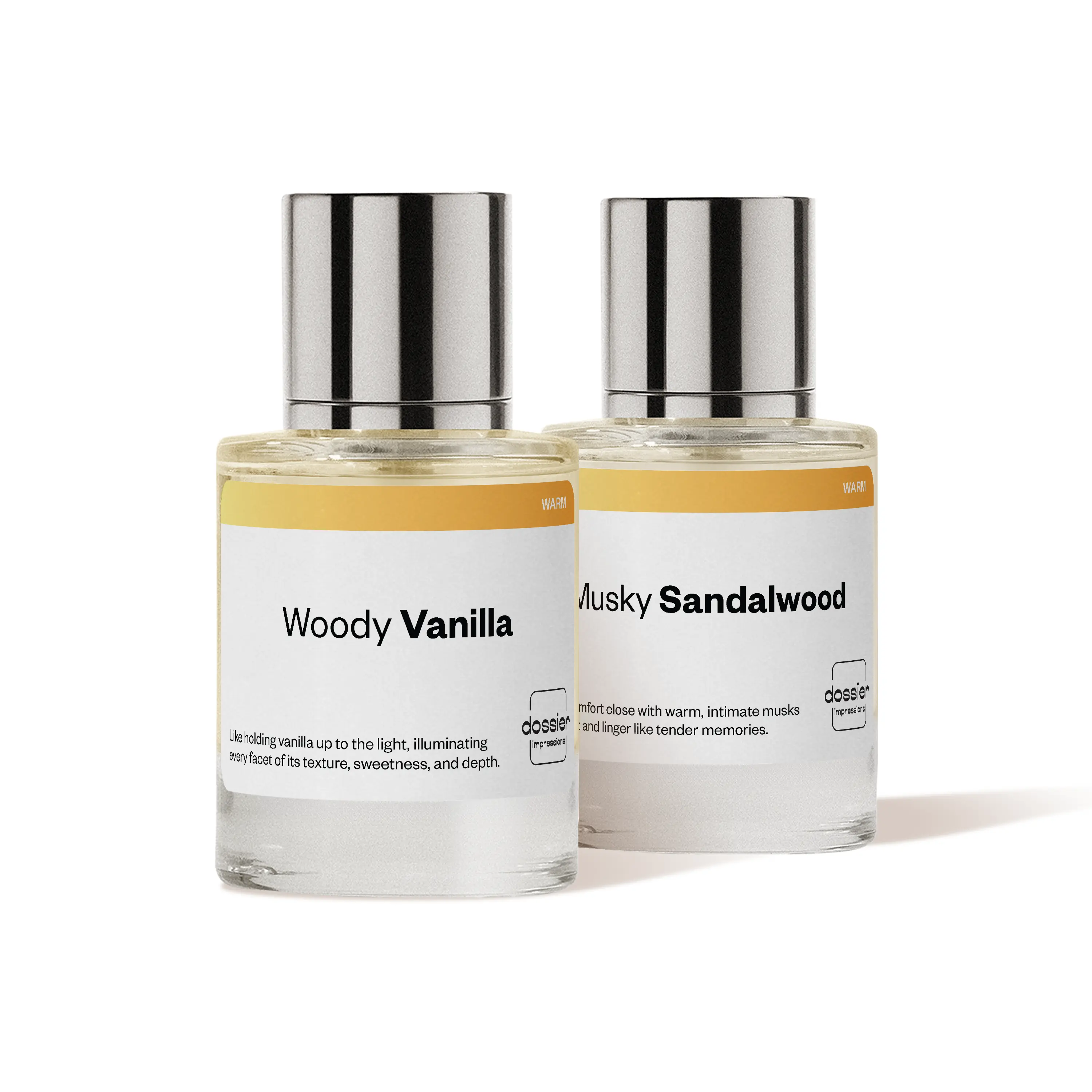 Spring Exclusive Bundle, Dossier, Unisex Perfume Bundle, 2x50ml, Woody Vanilla, Musky Sandalwood