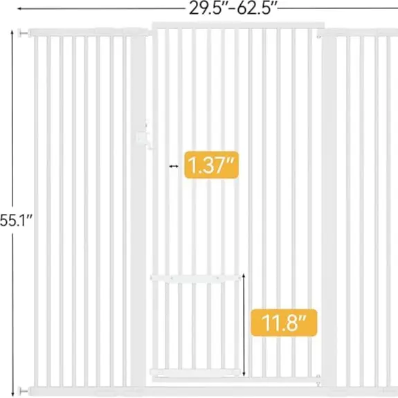 29.5"- 62.5" Wide, 55.1" Tall