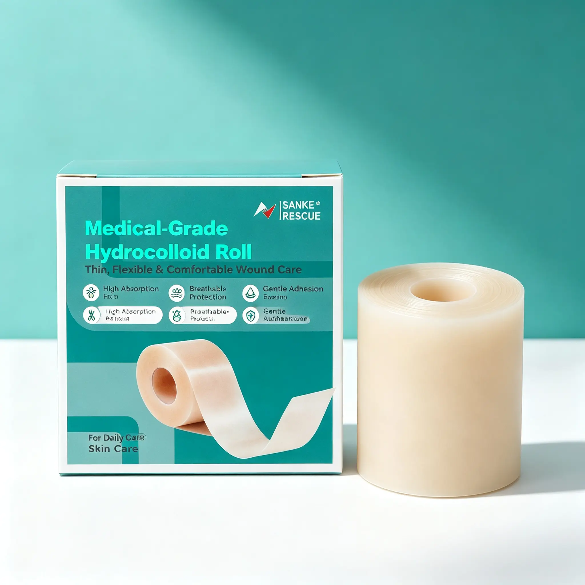 Cuttable Hydrocolloid Roll for Wound Care, Facial Scar Treatment Tape, Extra Large Hydrocolloid Bandages, Self-Adhesive, Super Absorbent, Flexible & Waterproof, First Aid Kit Supplies #GLOBAL PICKS