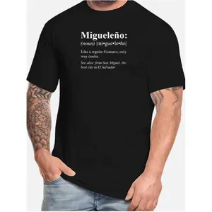 Men's Funny Migueleno Definition Graphic T-Shirt - Minimalist Spanish Cultural Humor Tee, Soft Everyday Shirt for Gym, Travel & Casual Outfits - Machine Washable Loose Fit Round Neck Short Sleeve with Miguelito Sánchez Design - Spanish Language Apparel, R