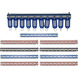 212 MAIN Adjustable Solid Durable Key Storage Steel Shelf Set - 10 Shelves, 301-400 Numbered Hooks, Assorted Colors