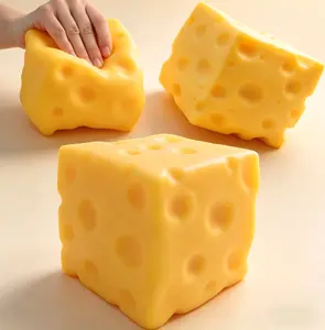 Squashy Cheese Block Yellow, moldable fidget ToywithSqueezeFeature, Ideal for Play and RelaxationReboundingSensory ToyHelps Relax & Focus, Sensory Cheesefor Kids& Adults, TPRMaterial tiktokshopspringglowup