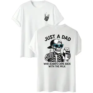Buy Milk Back Skull Graphic T-Shirt, Front & Back Print, Heavyweight 100% Cotton short sleeve , Retro Vintage Unisex funny streetwear graphic tee