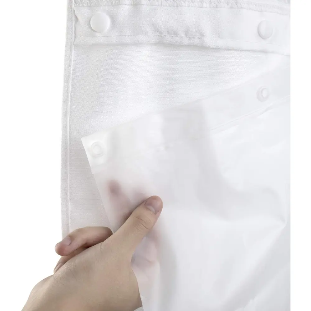 Waterproof PEVA Snap-in Shower Curtain Liner Replacement, No Hook, Removable, Frost, 70 in x 54 in