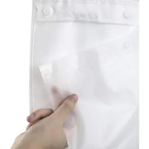 Waterproof PEVA Snap-in Shower Curtain Liner Replacement, No Hook, Removable, Frost, 70 in x 54 in