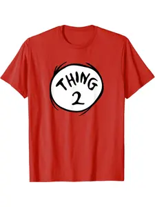 Dr. Seuss T-shirt Classic Round Neck Fitted with Thing 2 emblem Casual
