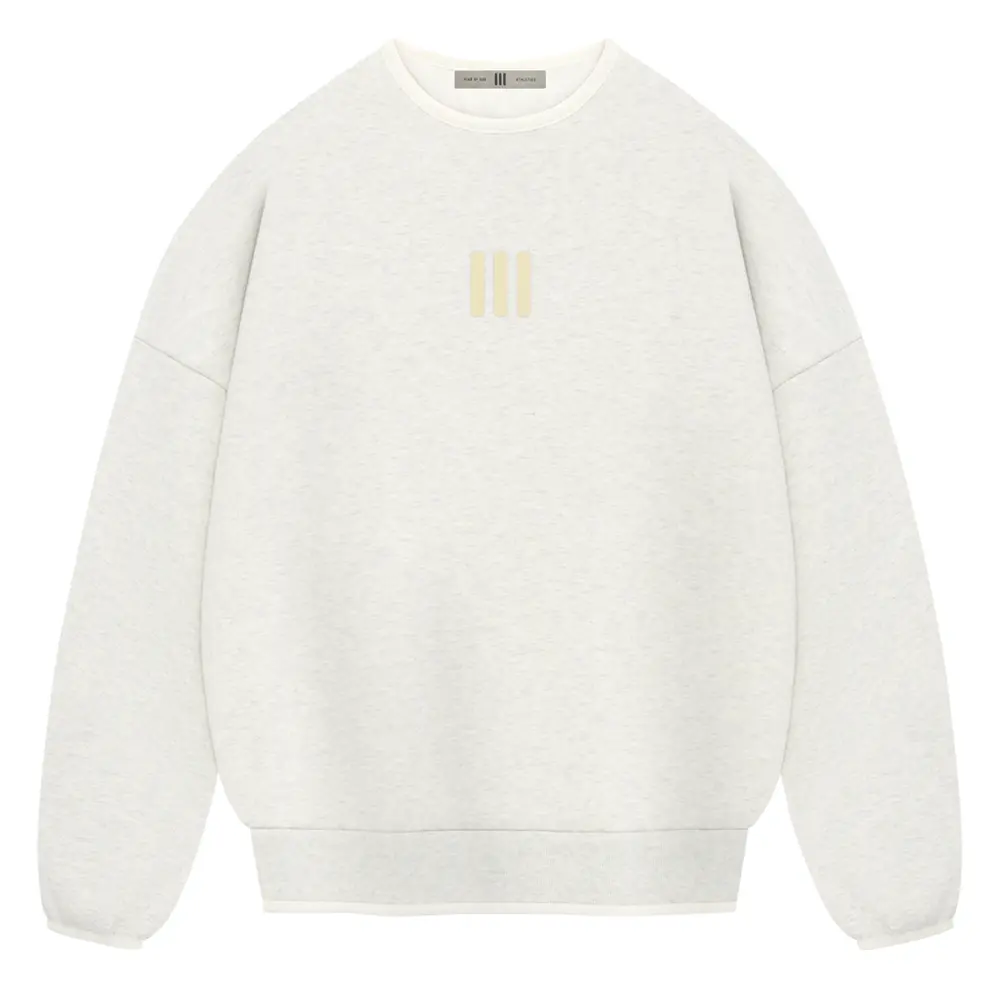 adidas Mens Fear Of God Athletics Heather Crewneck Sweatshirt Casual - White