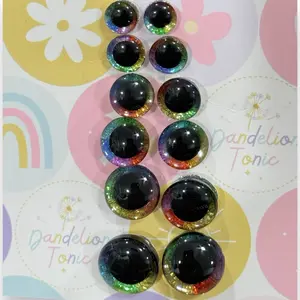 12 Sets of Rainbow Recessed Sinker Saftey eyes for Amigurumi 10mm, 12mm, 14mm, 16mm, 18mm, 20mm