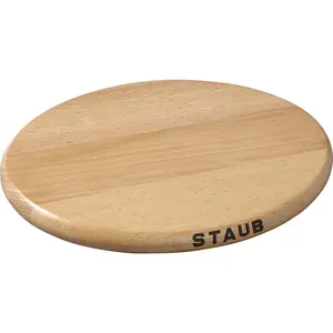 STAUB Magnetic Wooden Trivet, Oval, Compatible with Cast Iron