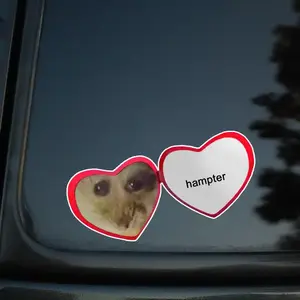 Cute Hamster Pattern Car Sticker, Car Decal Sticker, Sticker for Cars, Car Exterior Decoration Accessories for Car, Laptop, Refrigerator, Luggage, Plastic Surface