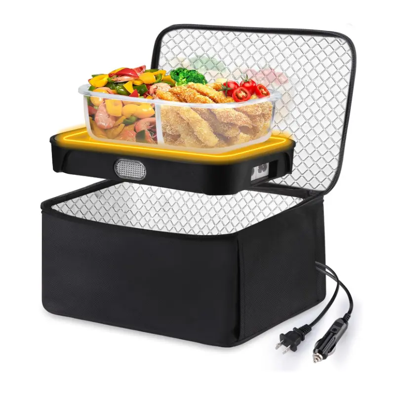 Portable Oven, 100W 12V/24V/110V 3-in-1 Electric Food Heater Electric Lunch Box Mini Microwave for Adults, Electric Lunch Box Food Heater for Men and Women, Fast Heating Keep Meals Warm for Truck, Office, Home,Travel