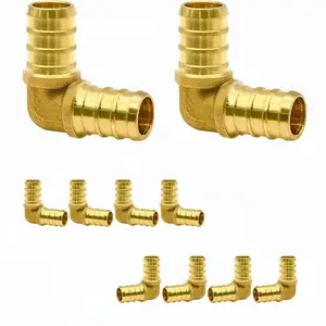 1/2 Inch Brass Pex Elbow Fitting, Pipe Fittings, Pex Pipe Connector Accessories, Water Supply Plumbing Parts, Durable Copper Construction, Pex Tubing Pipe