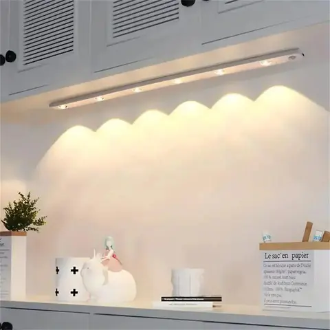 【TikTok Top Seller】LED Motion Sensor Cabinet Light for Fall, Under Cabinet Closet Light, Waterproof LED Strip Light for Kitchen, Bathroom, Closet, Hallway, Stairway & Garage, Wall Mounted LED Lights for Home, LED Lights Bedroom, Summer Essentials