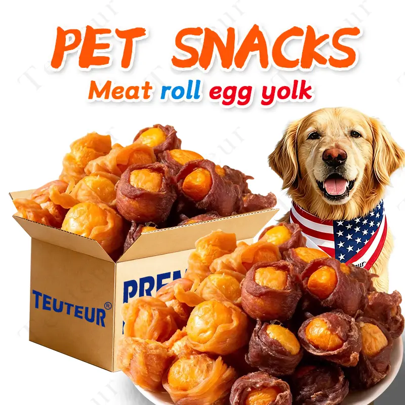 Freeze Dried Dog Treats Chicken Duck Wrapped Egg Yolk, High Protein Pet Snacks for Puppies & Small Dogs, Training Rewards, Soft Chewy Jerky Bites, Nutrient Rich Lecithin Formula, Healthy Daily Treats for Teddy Corgi Small Breed Dogs