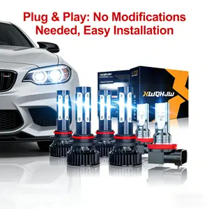 6pcs LED Headlight Bulbs Combo 9005 9006 H11 Fit for Toyota Corolla, 26000LM 6000K Cool White Super Bright, High/Low Beam and Fog Light Replacement Kit