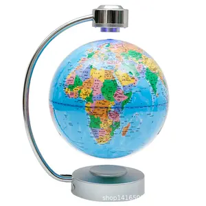 8-Inch Levitating Globe with Levitating Spin & Plug-In Base, Premium Home Decor Office Statue & Figurine, Ideal Business Gift