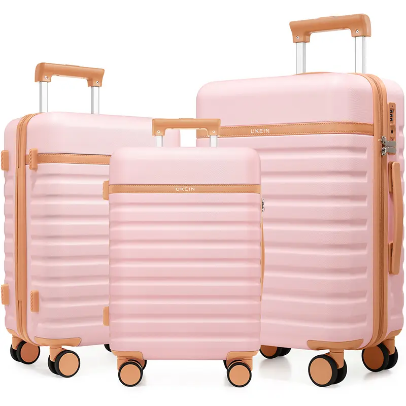 UKEIN 3-Piece Durable Hardside Luggage Set - Anti-Shock, Modern, TSA-Friendly, High-Capacity Lock Spinner Suitcases, Lightweight Carry-On & Checked Travel Bags for Summer Outdoor Fun, Anti-Shock Luggage Sets, Modern Luggage Sets,vacationoutfits,beachoutfi