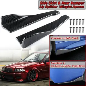 2Pcs Universal Car Bumper Spoiler, Rear Lip Splitter Diffuser Winglet Wings Anti-Crash Side Skirt Car Styling Automotive Car Accessories