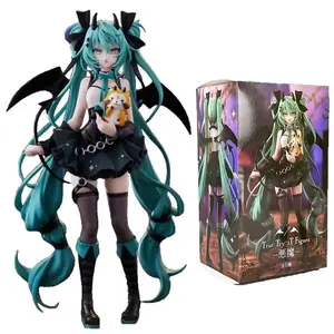 In Stock Anime Hatsune Miku 19CM Little devil raccoon Kawaii Action Figure PVC Doll Model Toys Desktop Decoration Holiday Gifts